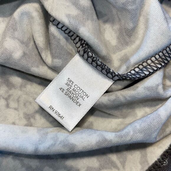 J. Jill Womens Paisley Floral Bell 3/4 Sleeve Boho Top Tunic Gray White Size 2X - Picture 5 of 7